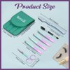TsMADDTs Eyebrow Tweezer Set, 7 Pcs Tweezers Set for Women, Precision Tweezer for Eyebrows with Curved Scissors and Eyebrow Razor for Ingrown Hair
