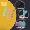 Goodofferplace Rat Tail Combs Teasing Comb Set with Fine Tooth Long Steel Pin Rat Tail Hair Combs for Women Styling Parting Carbon Fiber Heat Resistant Anti Static(Green Purple Grey)
