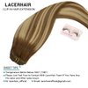 Lacer Hair Extensions Clip in Human Hair Ombre Chocolate Brown to Caramel Blonde with Brown Roots 120g 7pcs Remy Human Hair Extensions Clip in Real Natural Hair Extensions Straight 16 Inch