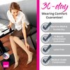 mediven sheer & soft for Women, 30-40 mmHg Thigh High w/Lace Silicone Top Band Open Toe Compression Stockings, Natural, III-Standard