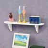 1Pc White Dollhouse Wall Shelf, 1:12 Scale Miniature Dollhouse Accessories, White Doll House Storage Wall Shelf for Kitchen Scene, Dollhouse Décor, Dolls and Accessories
