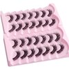 14 Pairs 6D False Eyelashes Fluffy Faux Mink D Curl Volume 17mm Fake Lashes Wispy Fluffy Natural Look Eye Lashes Strip Pack