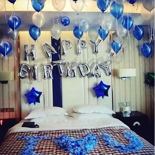 iPartycool 50Pcs Happy Birthday Balloon Decorations, 3D Premium Reusable Aluminum Foil Birthday Banner and Ecofriendly Big Star and Latex Balloons Set for Birthday Party Decorations and Supplies