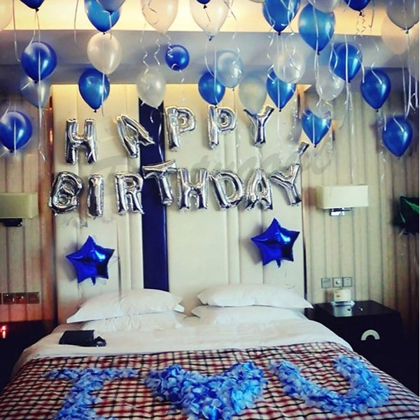 iPartycool 50Pcs Happy Birthday Balloon Decorations, 3D Premium Reusable Aluminum Foil Birthday Banner and Ecofriendly Big Star and Latex Balloons Set for Birthday Party Decorations and Supplies