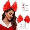 Fdesigner Red Bow Headband Big Bow Headbands Bowknot Hair Band Christams Women Bows Headpiece Festival Cute Hair Hoop for Holiday Cosplay Costume Gift (Red)