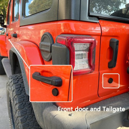 Timilge Magnetic Keyhole Covers for 2018-2023 Wrangler JL JT Door Lock Protection Covers Door Security Accessories (Black National Flag)