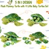Aoriher 5 Pieces Plush Turtle Set 12 Inch Stuffed Sea Turtle Mom with 4 Little Plush Turtles Soft Plush Stuffed Animal Toys Tortoise Hugging for Birthday Party Favors Easter, Christmas (Cute Style)