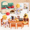 Dollhouse Furniture Set for Kids Toys Miniature Doll House Accessories Pretend Play Toys for Boys Girls & Toddlers Age 3+ with Kitchen