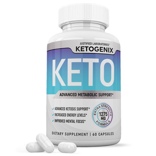 Ketogenix Keto Pills 1275MG New & Improved Formula Contains Apple Cider Vinegar Extra Virgin Olive Oil Powder Green Tea Leaf 60 Capsules