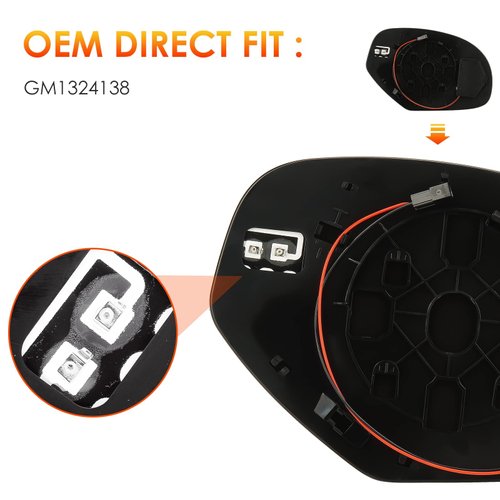 Left Driver Side Mirror Glass Replacement for 07-14 Chevy Silverado Suburban Tahoe Avalanche GMC Sierra Yukon Cadillac Escalade Rearview Side Heated Mirror with signal light Replace GM1324138