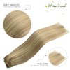 WindTouch Clip in Hair Extensions Human Hair Balayage Mixed Bleach Blonde 70g 22Inch #18P613 Remy Hair Extensions 7PCS