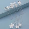 Soulshow 7 Pieces Vintage Silver Leaf Bridal Hair Pins for Women Handmade New Material Polymer Clay Flower Wedding Hair Pins Bridal Hair Accessories