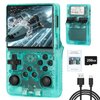【30000 in 1】 R40S Pro Retro Handheld Game Console, Video Game Console, 3.5 inch IPS Screen, More Than 20 Emulator, 256G TF Card (Green)