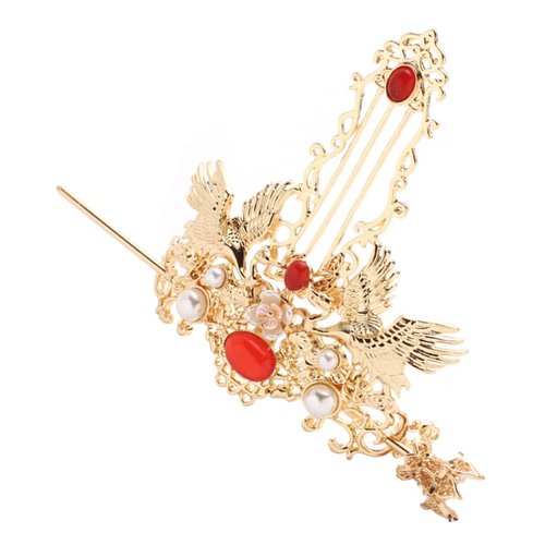 LALAFINA 1 set with Ancient Coronet Style Traditional Vintage Accessory Crown Women Wedding Hair Girls Head Pins Retro Sticks Accessories for Classical Stick Bride Chinese Hanfu Pin