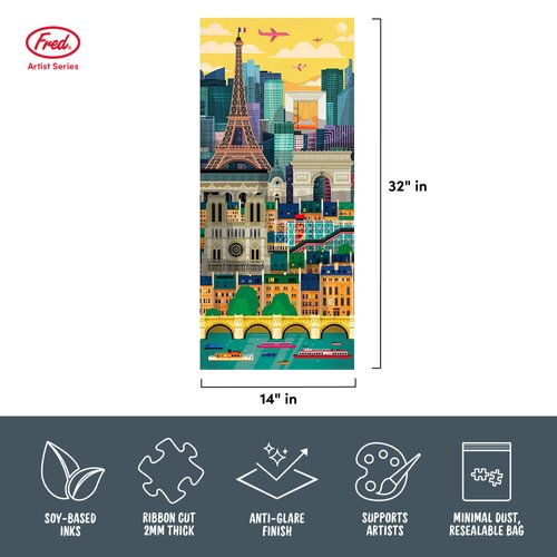 Genuine Fred Paris by The Little Friends of Printmaking, 1000-piece Puzzle, 14x32 inches,Assorted,5289253