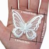 FQTANJU 15pcs Butterfly Lace Trim, Double Layers Organza Butterfly Decor Applique Patches Embroidery Sewing Lace Fabric for DIY Craft Costume Headpieces Garters Wedding Decoration (White)