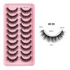 Generic Lashes Faux Mink False Eyelashes, 10pcs, Wispy Long Length, Fluffy (6D-02), black