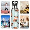 Blueangle Cute Red Panda Water Bottle with Straw, Insulation Stainless Steel Water Bottle BPA Free Water Jug for Fitness Camping Outdoor Sports