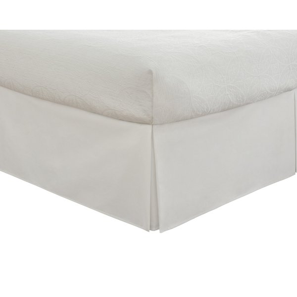 Fresh Ideas Bedding Tailored Bedskirt, Classic 14” Drop Length, Pleated Styling, King, White, (Model: FRE20114WHIT04)