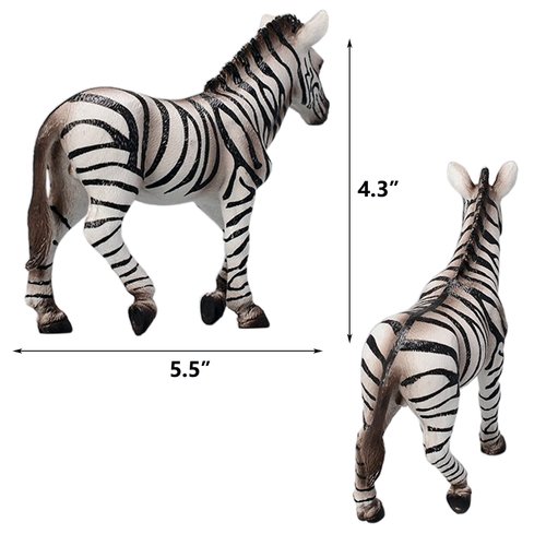 Gemini&Genius Zebra Animal Toy for Kids, Zebra Figurine Toy, Wildlife Action Figure Toy, Great Gift, Collection, Cake Topper, Storytelling Prop and Room Decor for Kids and Todders