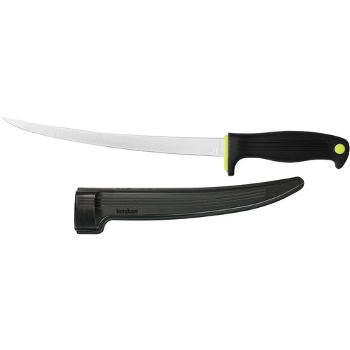 Kershaw 9" Fish Fillet Knife, Stainless Steel Blade, Includes ABS Sheath, Fishing Fillet Knife for Meat,Black