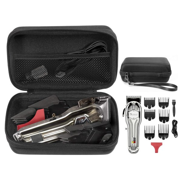 GETGEAR Case for Surker Mens Hair Clippers Cordless Hair Trimmer Haircut, Also fit for Kemei Professional Hair Clippers, Organizer for Clippers/Trimmers, Combs, Charger