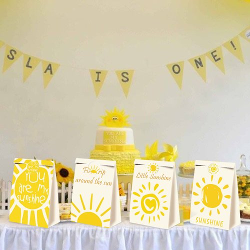 24Pcs First Trip Around The Sun Birthday Decorations Sunshine Gift Bag You Are My Sunshine Party Decorations Sun Party Favors My Little Sunshine Birthday Decorations