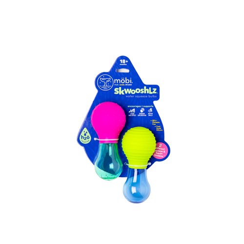 Mobi Skwooshlz Water Squeeze Bulbs - Baby Bath Toys, Silicone Bath Toys, Baby Bathtub Toys, for Toddlers, BPA Free, Food Grade Silicone, Latex Free, Easy to Clean (Pack of 2)