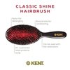 Kent CSMM Classic Shine Medium Oval Cushion Straightening Brush - Natural Black Boar Bristle Hair Brush with Nylon Quills - Shine Hair Brush and Scalp Scrubber for Shoulder to Mid Length Hair