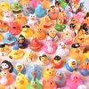 35 Packs Rubber Ducks in Bulk Assortment Jeep Ducks for Ducking, Small Rubber Duckies for Toddler Baby Bath Toys Floater Rubber Duck Bath Pool Toys Kids Party Favors with Mesh Carry Bag