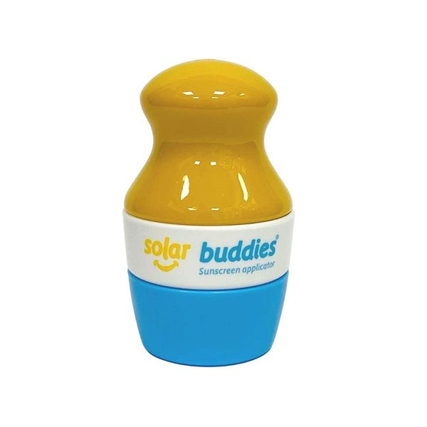 Solar Buddies Sunscreen Applicator - Single Full Blue - Refillable Roll on Sponge Sunscreen, Suncream & Lotion Applicator For Kids, Adults & Families - Holds 3.4fl oz, Perfect Size for Travel