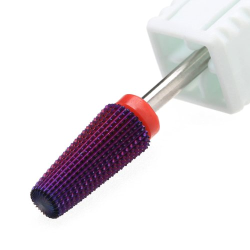 ERUIKA 5 in 1 Nail Drill Bits,Multi-Function Straight Cut for Both Left and Right Handed,Carbide Tungsten Steel bits for Acrylic Nail Gel Fast Remove (F, Purple)