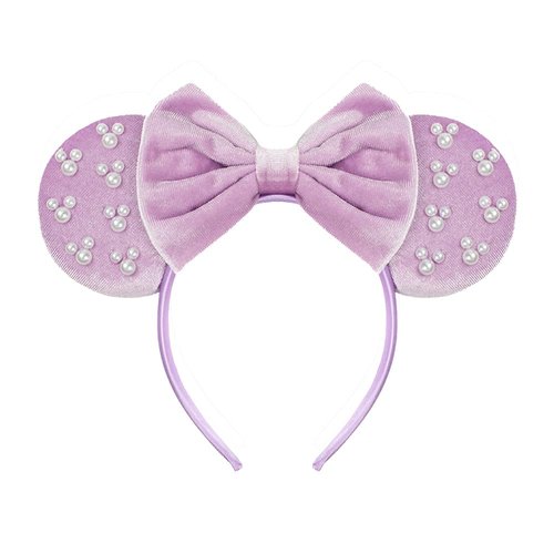 JIAHANG Velvet Mouse Ears Hair Bow Headband with Pearls, Party Decoration Costume Headwear Hair A...