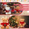 Glimin 4 Pcs Christmas Bear Stuffed Animals with Doll Clothes 12 Inch Cute Plush Bear with Removable Sweater Hoodie Xmas Doll Accessories for Plush Bear Dolls DIY Change Clothes (Bright Style)