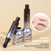 Upgraded Microblading Eyebrow Pen, Brow-Fection Angled Brush, Liquid Eyebrow Brush & Dip, Waterproof Brow Pen, Eyebrow Tint, Eyebrow Contouring Pen, Realistic hair-like strokes (01 Dark Grey)