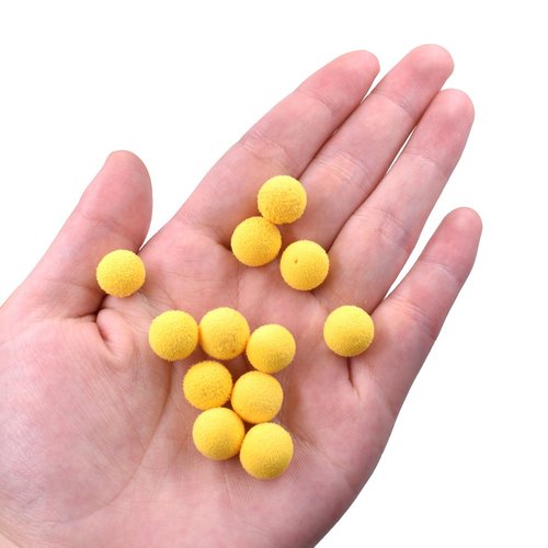 PHECDA PROFLY 30pcs 12mm Smell Carp Fishing Bait Boilies Eggs / 4 Flavors Floating Ball Beads Feeder Artificial Carp Baits Lure (Yellow-Sweet Corn（12mm）)