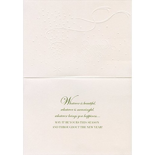 Designer Greetings Gold Foil on Christmas Tree Box of 18 Christmas Cards