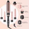 5 in 1 Curling Wand Set, Sixriver Hair Curling Iron with Curling Thermal Brush&4 Interchangeable Ceramic Curling Wand(0.4”-1.25”), Long Lasting Curls, Fast Heating Hair Wand Curler with Glove&2 Clips