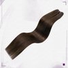LaaVoo Beaded Weft Hair Extensions Real Human Hair Brown Bead Hair Extensions Weft Human Hair Dark Brown Human Hair Extensions Beaded Weft Brown 20 Inch 50G