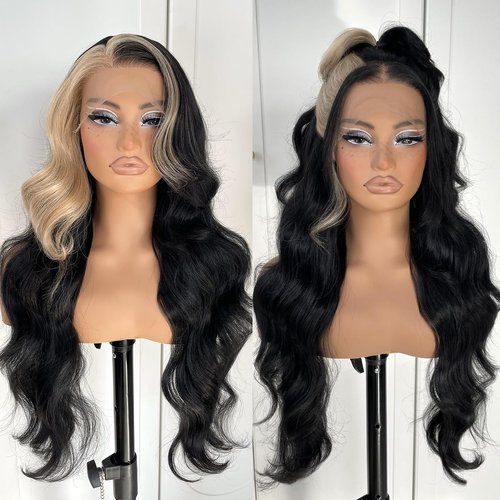 MITIMES 13x6 Pink Wigs Glueless HD Lace Front Wigs Pre Plucked Synthetic Body Wave Wear And Go Lace Front Wig For Cosplay Party Light Pink Wig With Natural Hairline For Fashion Women
