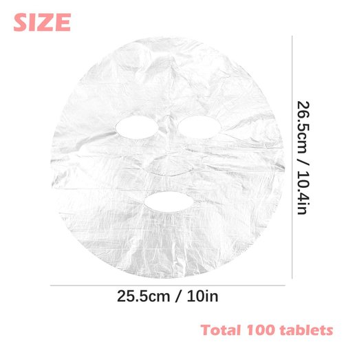 UPIQNG 100Pcs Face Mask Sheet Plastic Disposable Facial Mask Evaporation Prevent Moisturizing Facial Mask Sheet Transparent Face Wrapped Paper DIY Masks Supplies
