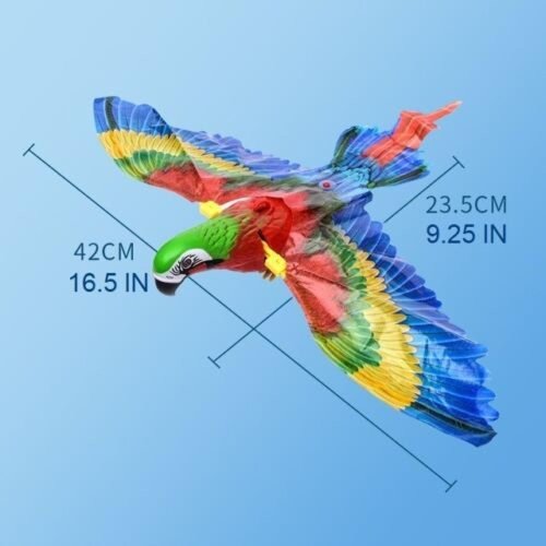 The Cultured Cat Electronic Interactive Flying Bird Cat Toy | Automatic Hanging Pet Stimulation & Exercise Supplies for Cats (Single Parrot - Lights & Sounds)