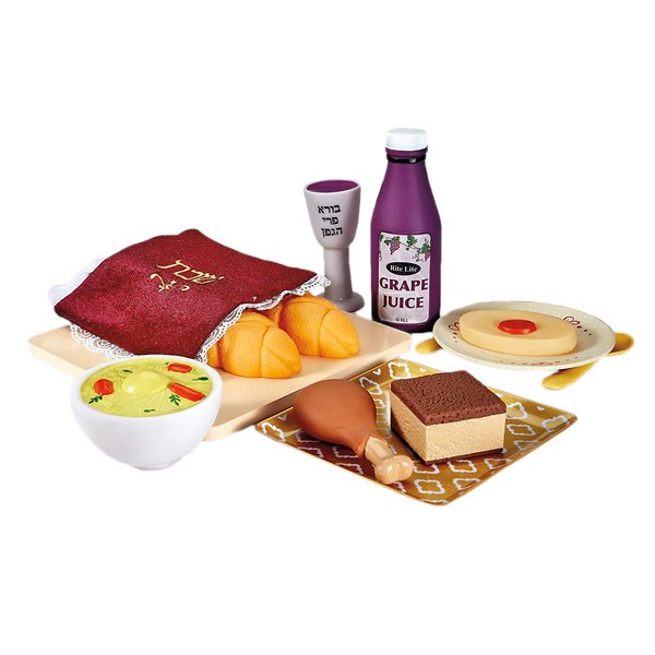 Rite Lite My First Shabbat Play Food Set - Jewish Kids Gift, Pretend Play Judaica Toy - Includes Challah, Grape Juice, Kiddush Cup, and More - Great Jewish Educational Toy for Shabbat Learning & Fun