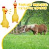 Hungdao 1 Pcs Horse Toys Latex Squeaky Squeeze Chicken Squeak Horse Turkey Balls for Play Fake Screaming Chicken Toys for Horses Soccer Ball for Reduce Separation Anxiety Noise Maker Squeaker(Yellow)