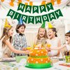 Green Happy Birthday Banner Happy Birthday Sign for Backdrop Green Birthday Party Decorations for Adults Kids Birthday Banner Tea Birthday Party Supplies Door Yard Banner Wall Decor