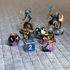 FanRoll by Metallic Dice Games 16mm Metal Polyhedral DND Dice Set: Torched Rainbow, Role Playing Game Dice for Dungeons and Dragons