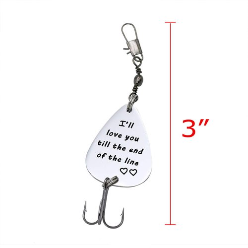 Fishing Lure Gift for Boyfriend Husband I'll Love You Till The End of The Line Christmas Valentines's Day Tackle Box Fisherman Gift for Husband (White)