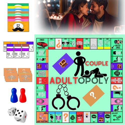 Adult Board Game,Couple Adult Opoly Board Game,Adult Couples Board Games,Couples Adults Board Games,Couples Game Cards Board Game Props,Date Night Ideas,Couples Date Night Games