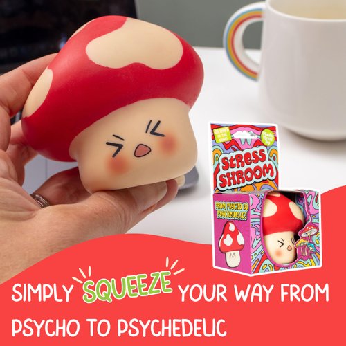 Boxer Gifts Stress Shroom Mushroom Themed Stress Toys - Squishy Stress Balls for Adults & Teenagers - Helps with Anxiety Relief - Office Desk Fidget Toy - Fun White Elephant for Coworkers