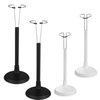 jarbins 4 Pcs Doll Stand, Action Figure Stand Display Holder for 12'' - 18'' Dolls 2Pcs 12 Inch Doll Display Holder in White and 2 Pcs Doll Stands in Black Dollhouse Decor